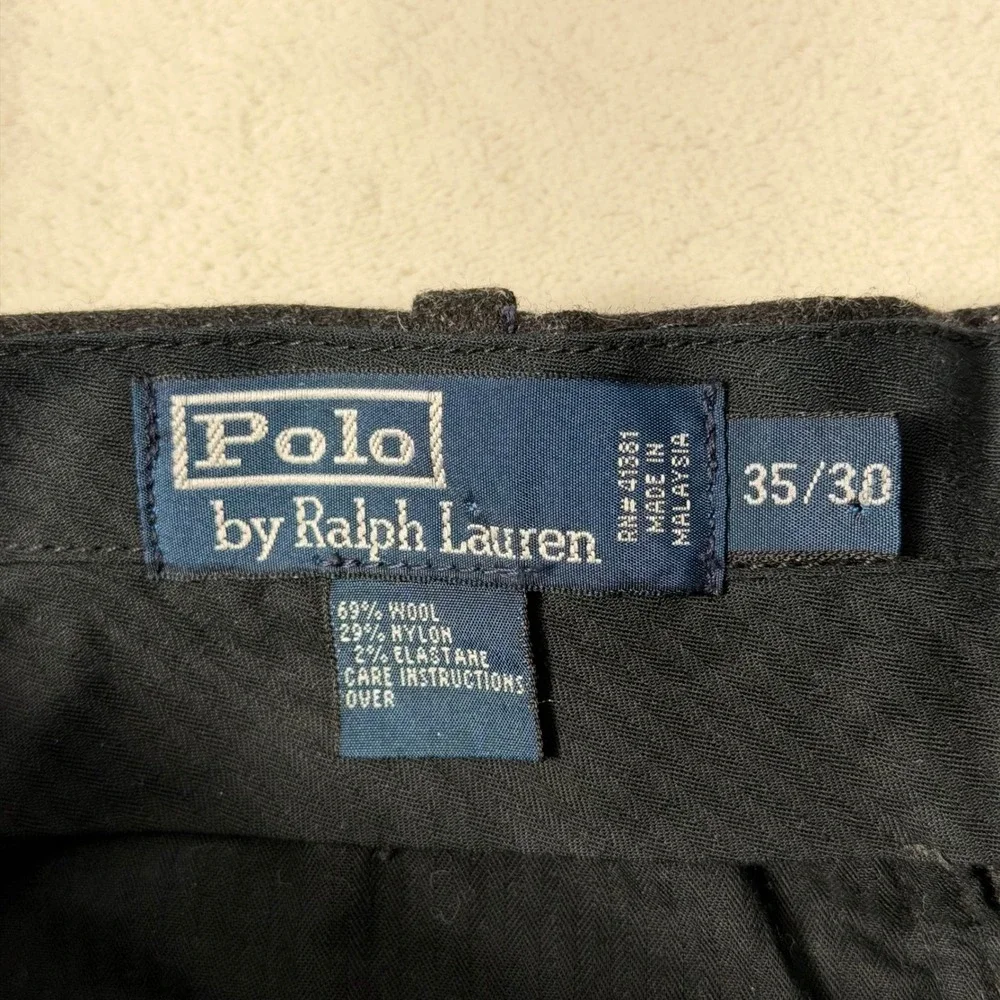 Vintage Polo Ralph Lauren Wool‎ Blend Dress Pants Mens Size 35x30 Gray Straight